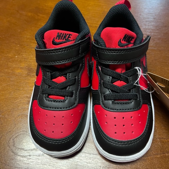 Nike Court Borough Low Recraft  8C university Red Black unisex New In Box Toddle - Picture 6 of 14